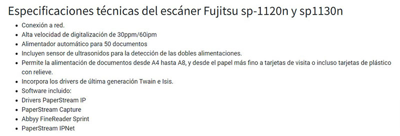 Fujitsu sp-1120n y sp1130n